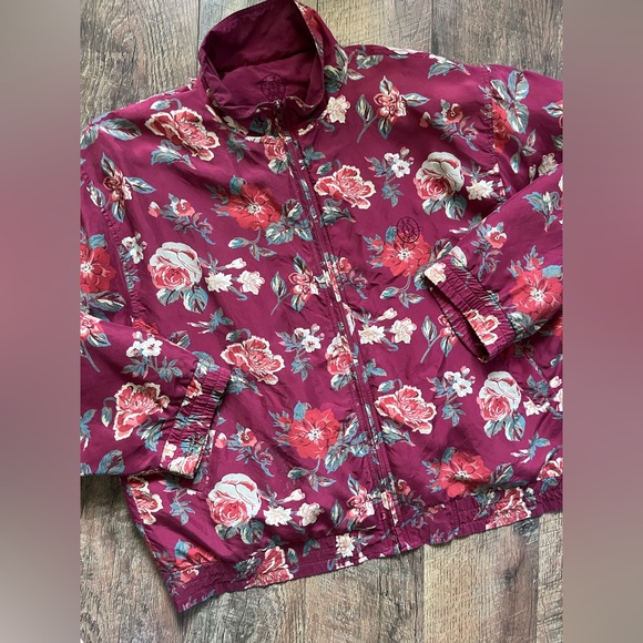 J.G Hook silk floral vintage jacket oversized women’s large - Picture 2 of 11